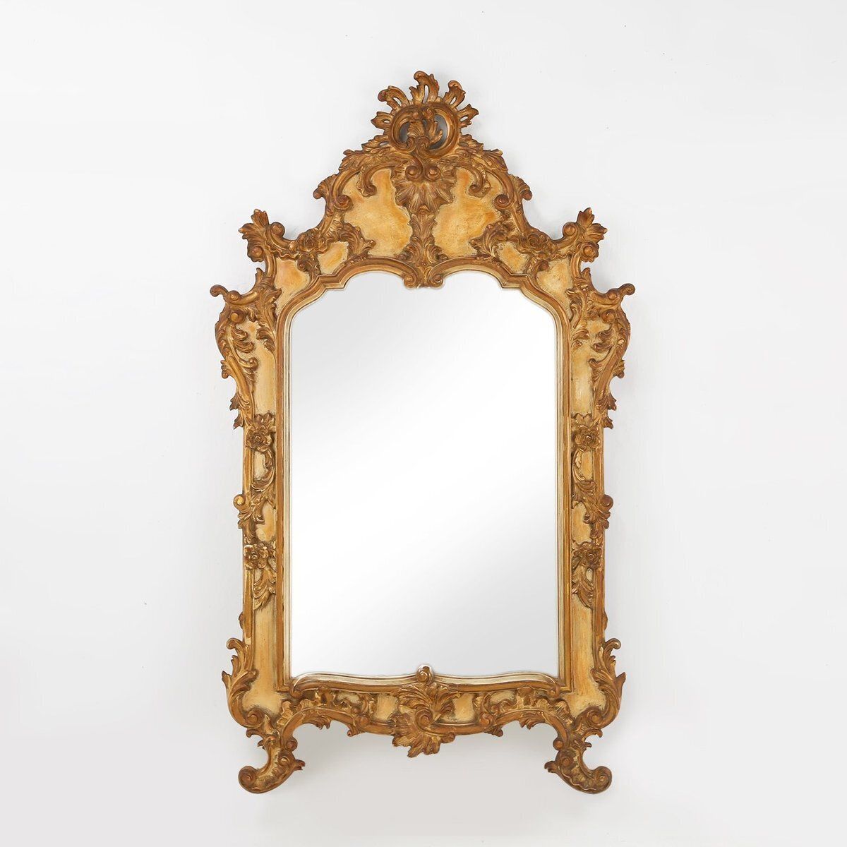 Large Rococo Gilted Mirror In Resin, Belgium, 1950s