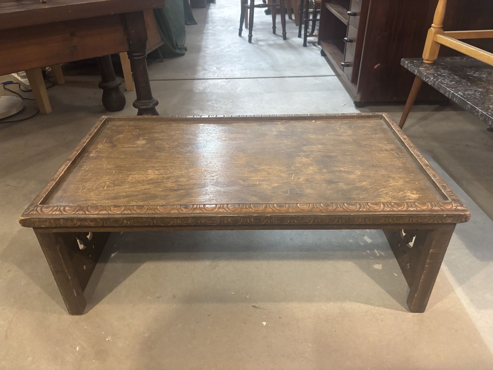 Anglo Indian Carved Wood Coffee Table