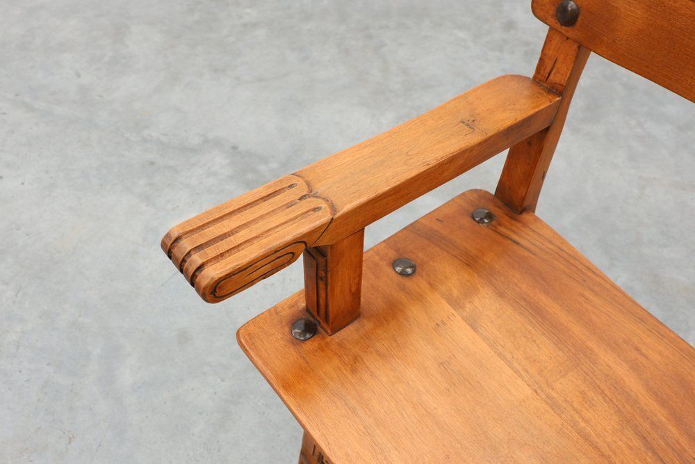 photo vinterior Rustic Iberian Carved Oak Side Chair, Spain, 1900