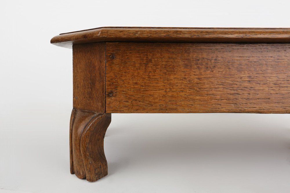Rustic Low Church Stool In Oak, France, 1900 photo Furniture