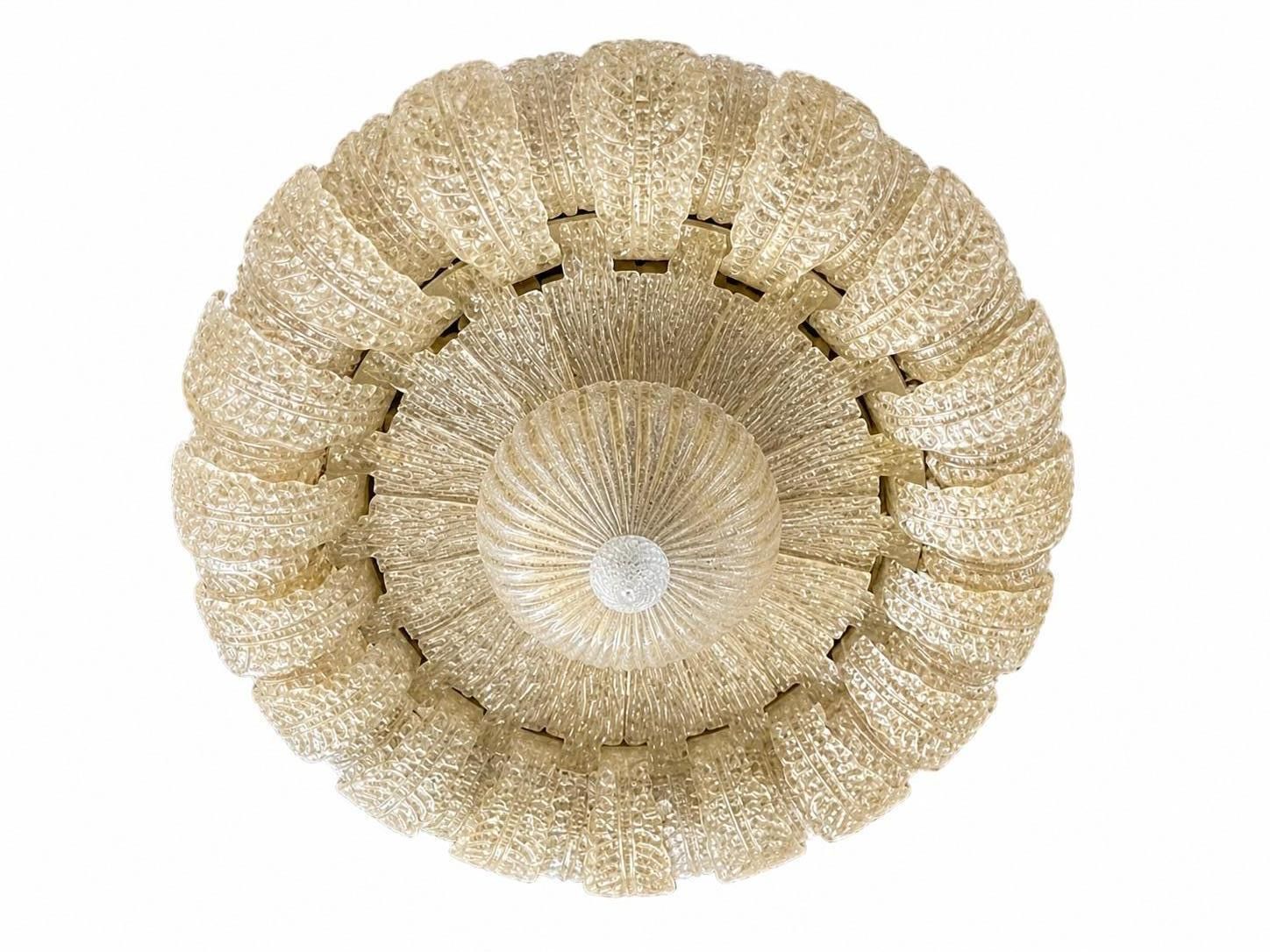 12451.0 Monumental Gold Inclusion Ceiling Flush Mount By Barovier & Toso, Murano, 1980s photo