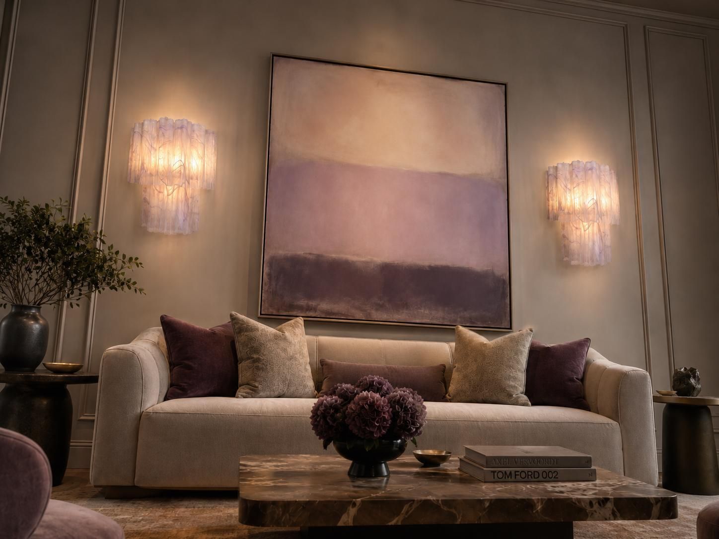 Lighting Pair Italian Murano Sconces photo