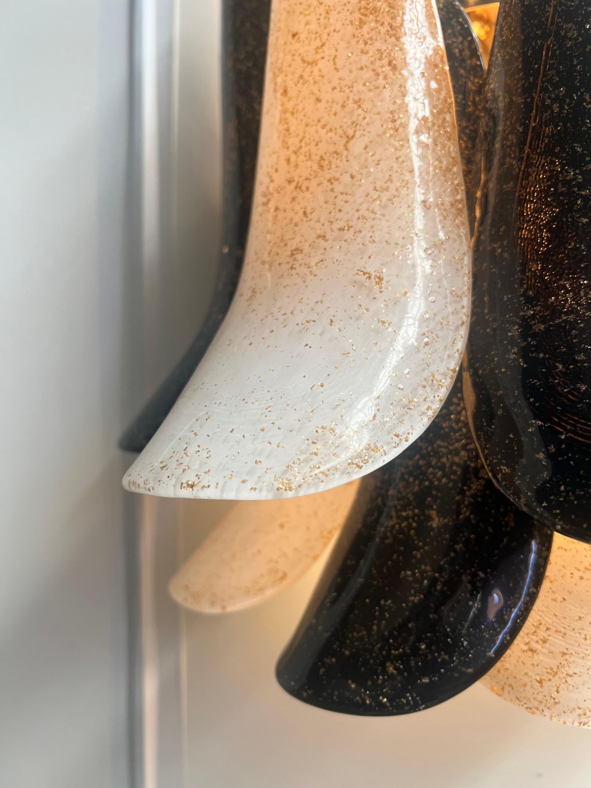 Set Of Four Italian Gold Inclusion Murano Sconces photo 3891.0