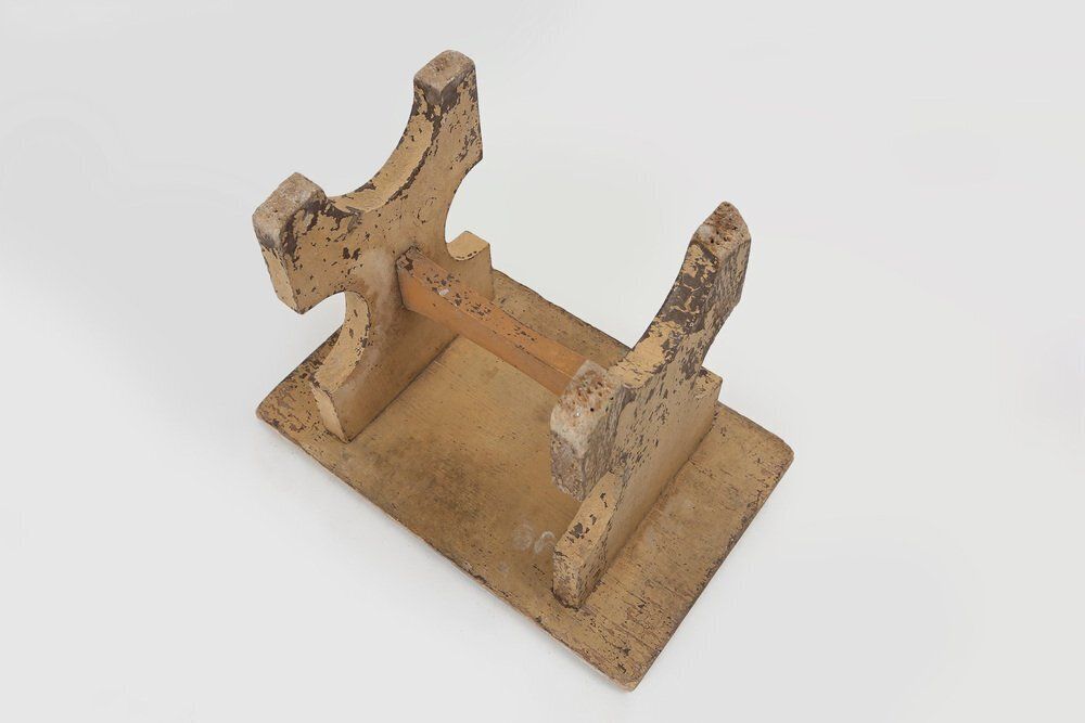 photo for sale Rustic Low Stool In Painted Wood, France, 1900