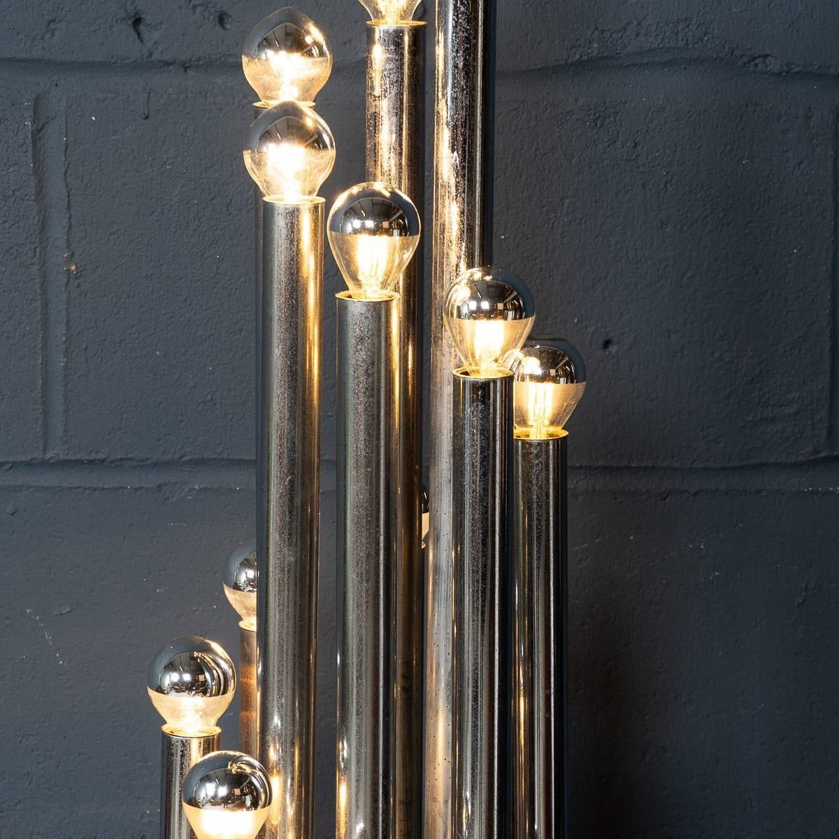 photo vinterior Vintage 20th Century Italian Chrome Multi Light Table Lamp By Reggiani C.1970