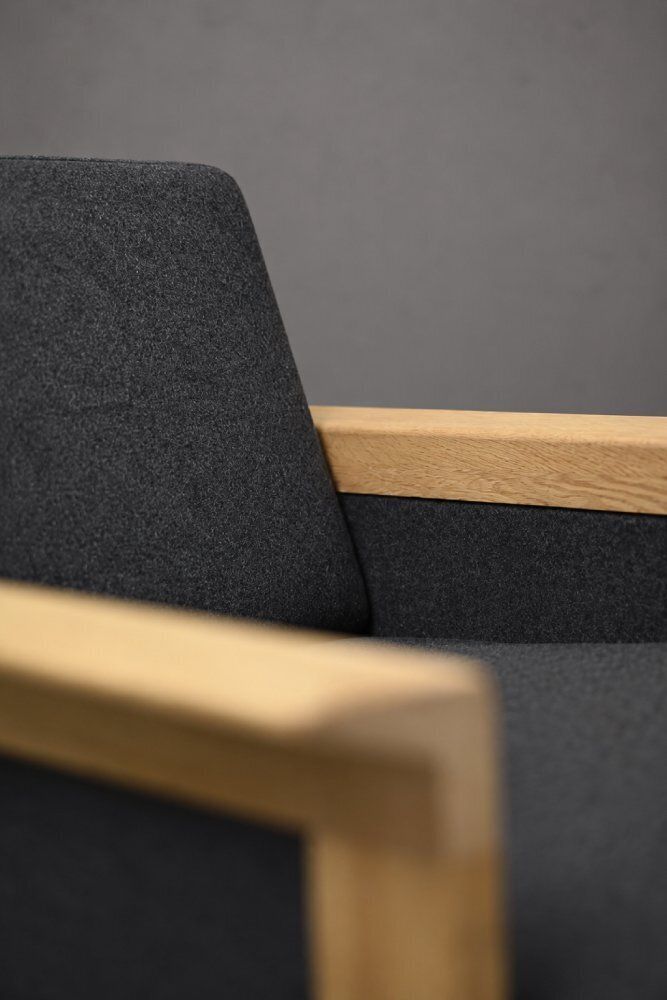Mid-Century Deens Modern eiken en vilt lounge fauteuils, jaren 1960, set van 2 photo for sale