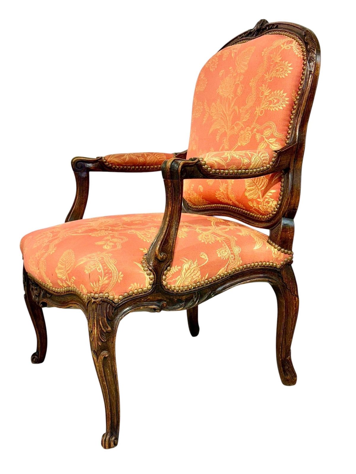 photo furniture Pair Of French Louis XV Style Walnut Fauteuils, Circa 1880