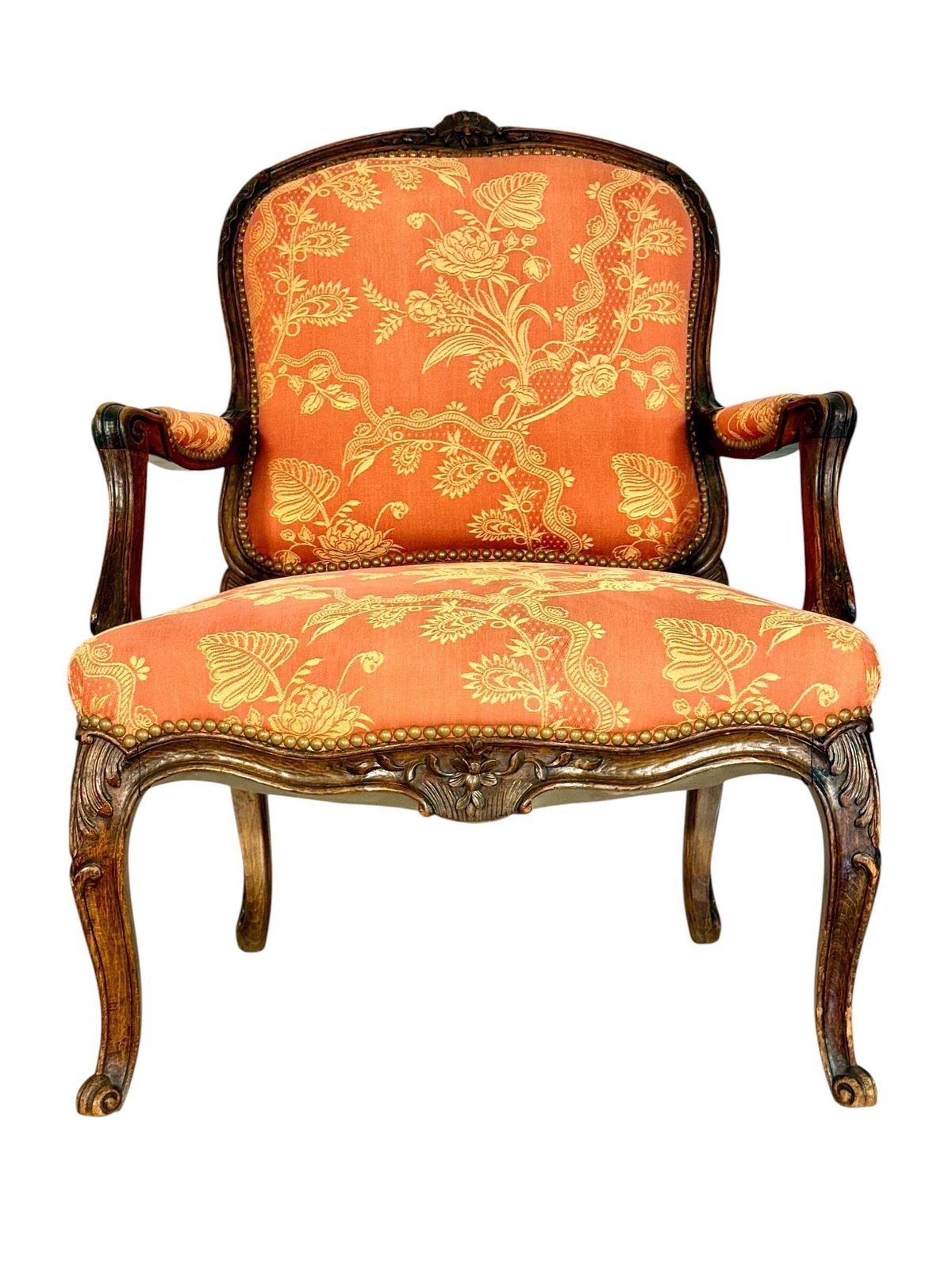 photo buy Pair Of French Louis XV Style Walnut Fauteuils, Circa 1880