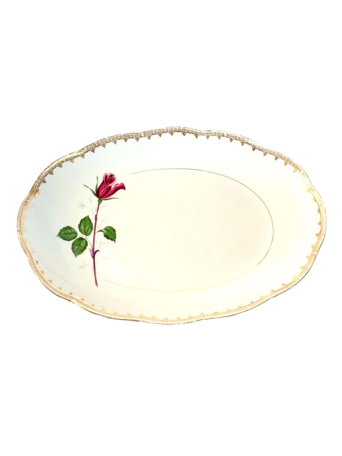 French Porcelain Dinner Service With Rose Motif, 45 Pieces photo vintage