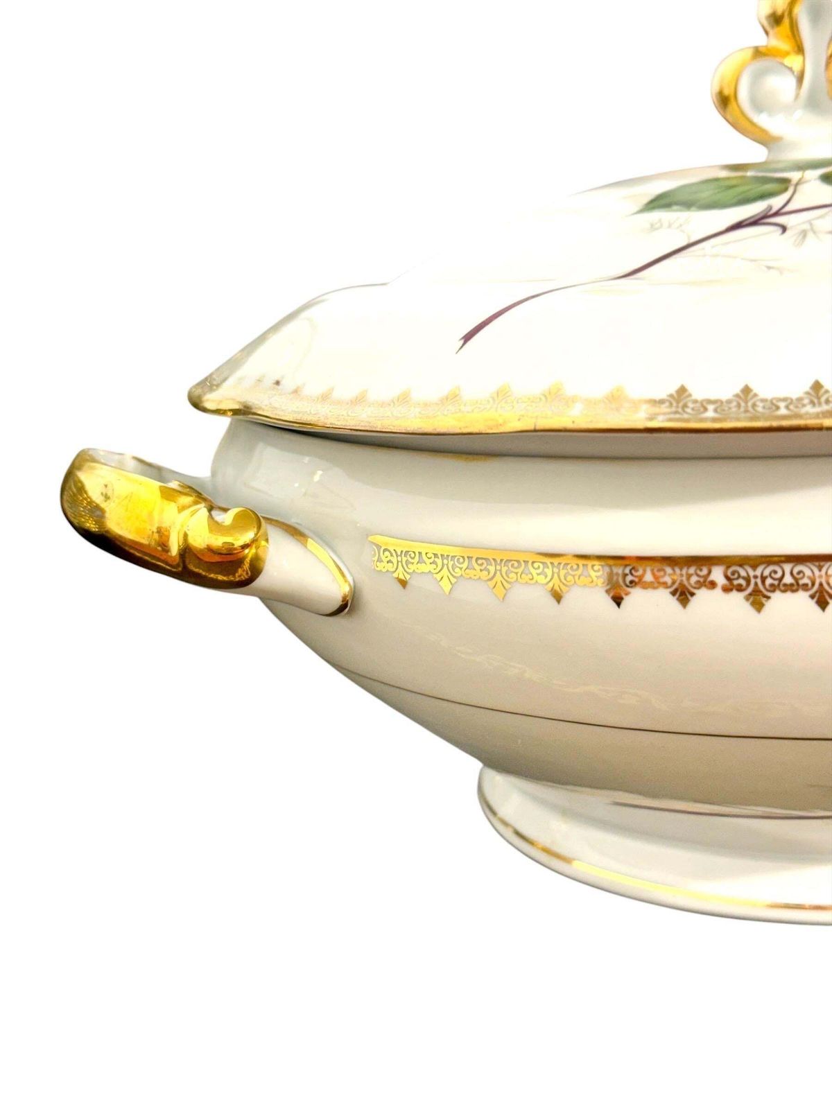 Home Decor French Porcelain Dinner Service With Rose Motif, 45 Pieces photo