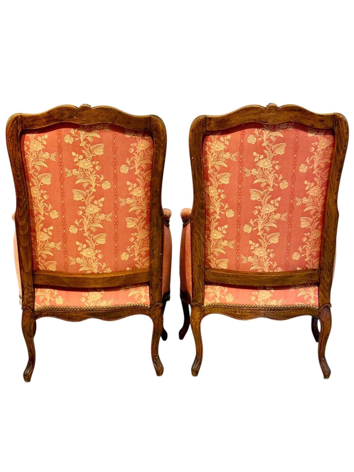photo for sale Pair Of French Louis XV Style Walnut Bergère Chairs, 19th Century