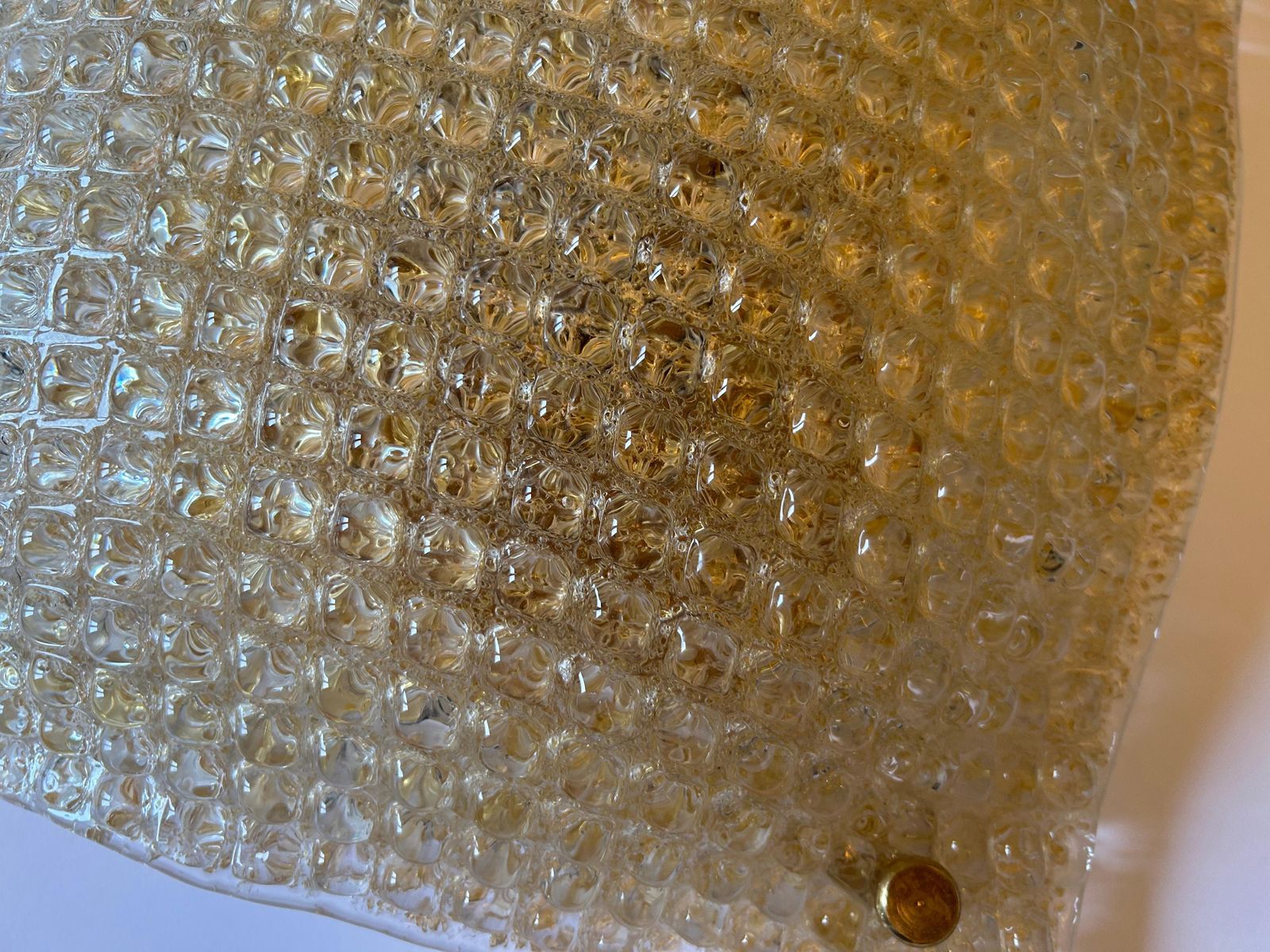 2378.0 Golden Sunset, Pair Of Gorgeous Murano Ceiling Lights, 1980's photo