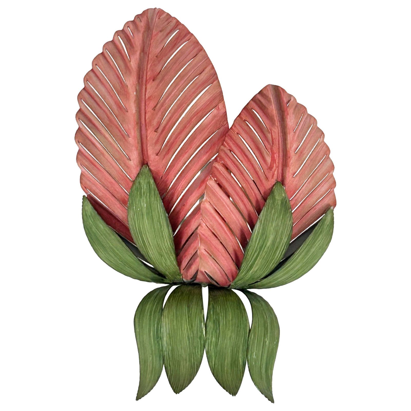Rare Mid Century Double Leaf Floral Sconce By Holländer Leuchten Germany 1970s