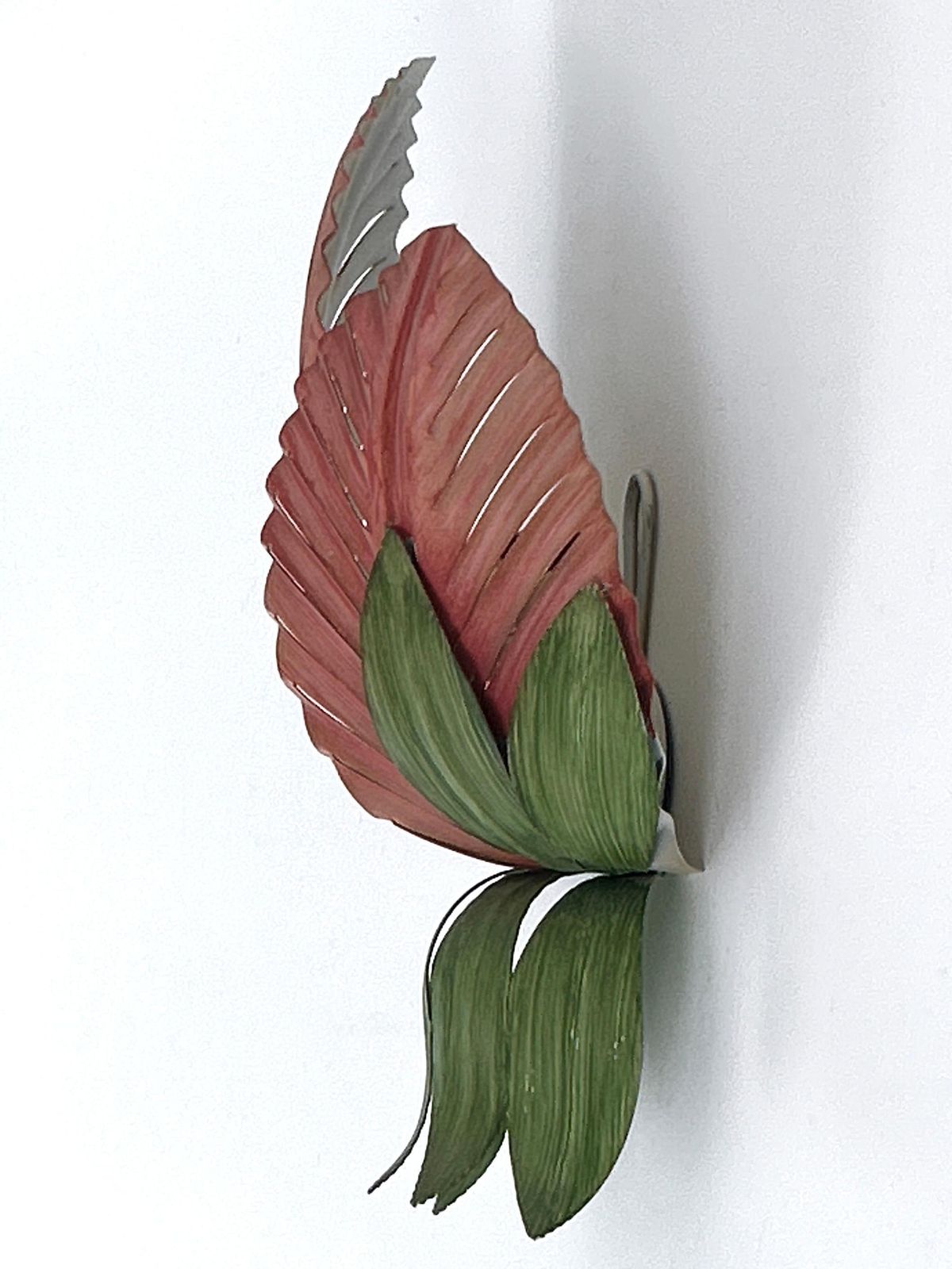 Lighting Rare Mid Century Double Leaf Floral Sconce By Holländer Leuchten Germany 1970s photo