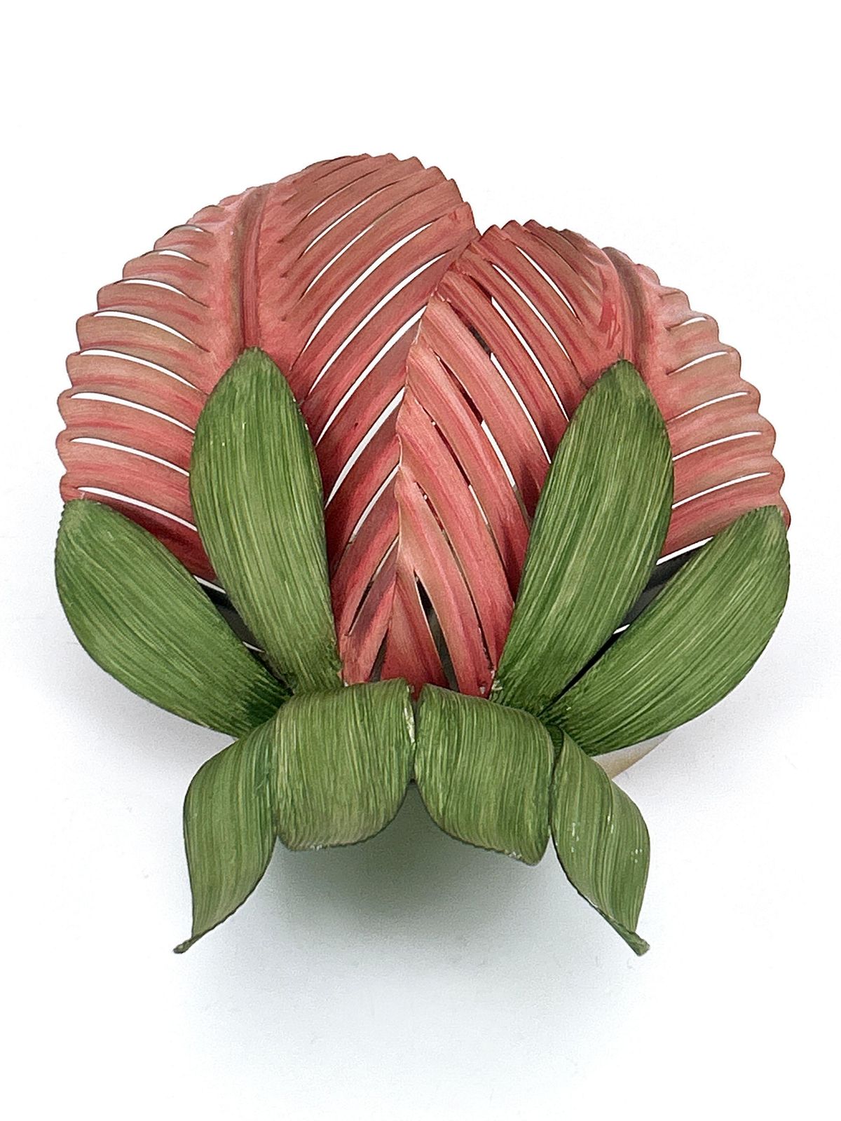 photo vinterior Rare Mid Century Double Leaf Floral Sconce By Holländer Leuchten Germany 1970s