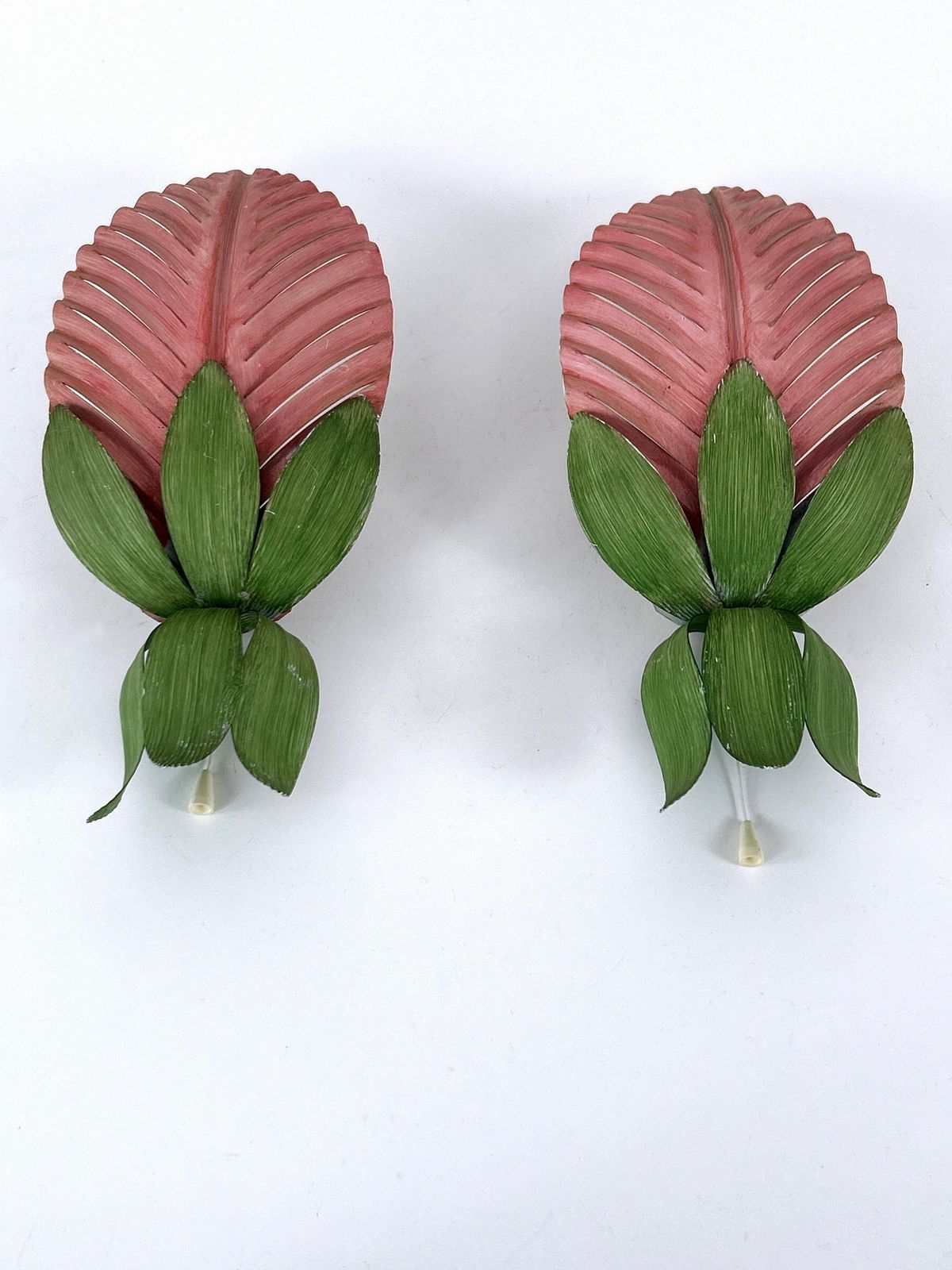Set Of Two Rare Mid Century Floral Sconces By Holländer Leuchten Germany 1970s photo 1762.0