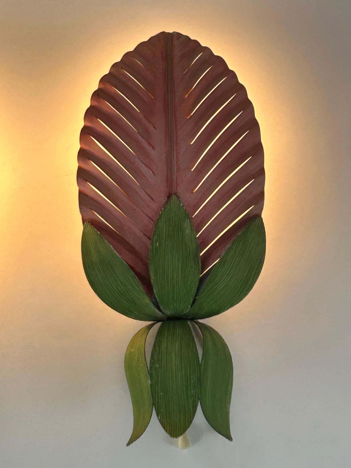 Set Of Two Rare Mid Century Floral Sconces By Holländer Leuchten Germany 1970s photo buy