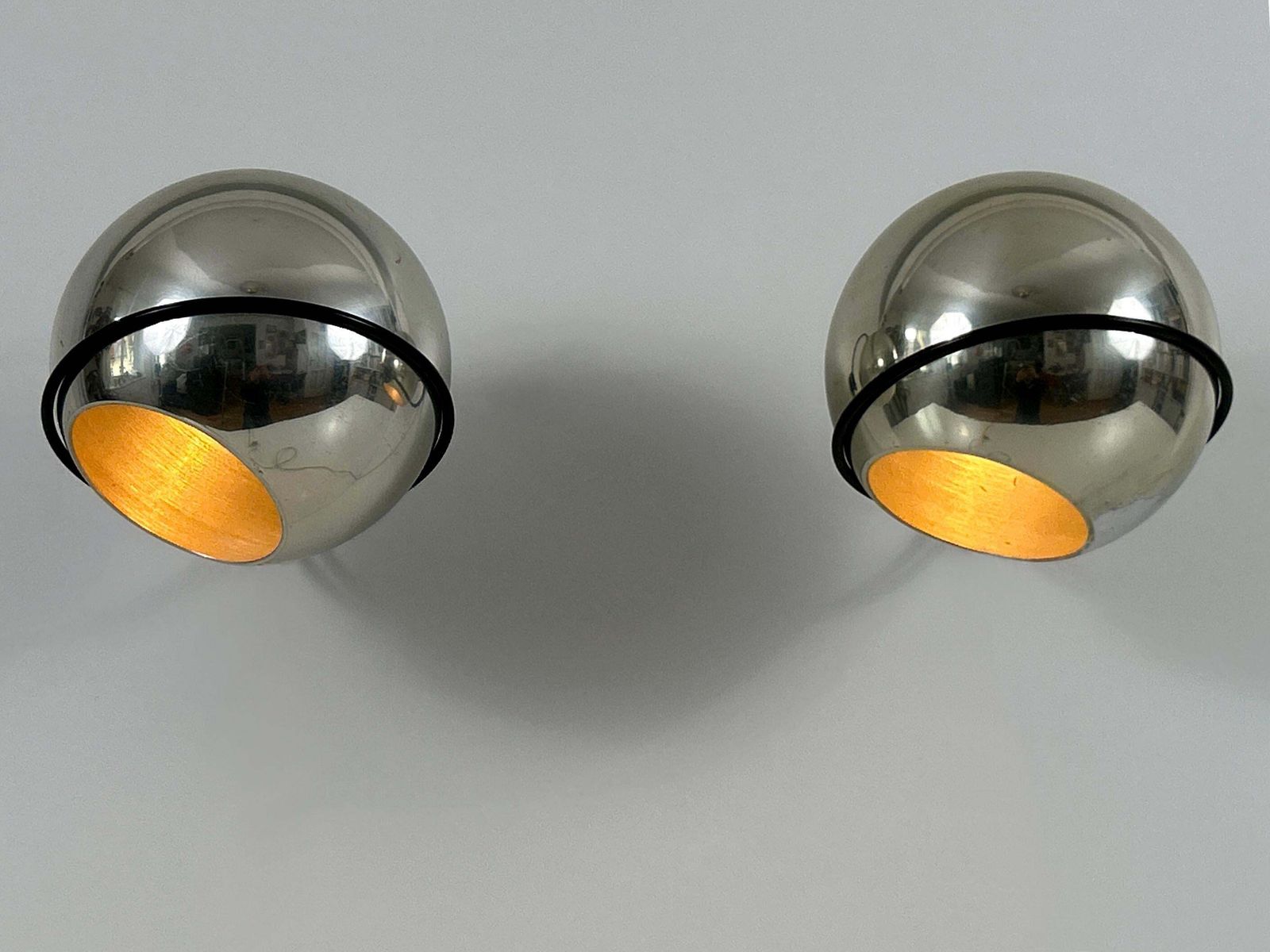 Set Of Two Spherical Sconces Model 232/G By Gino Sarfatti Fo Arteluce Italy 1961 photo furniture