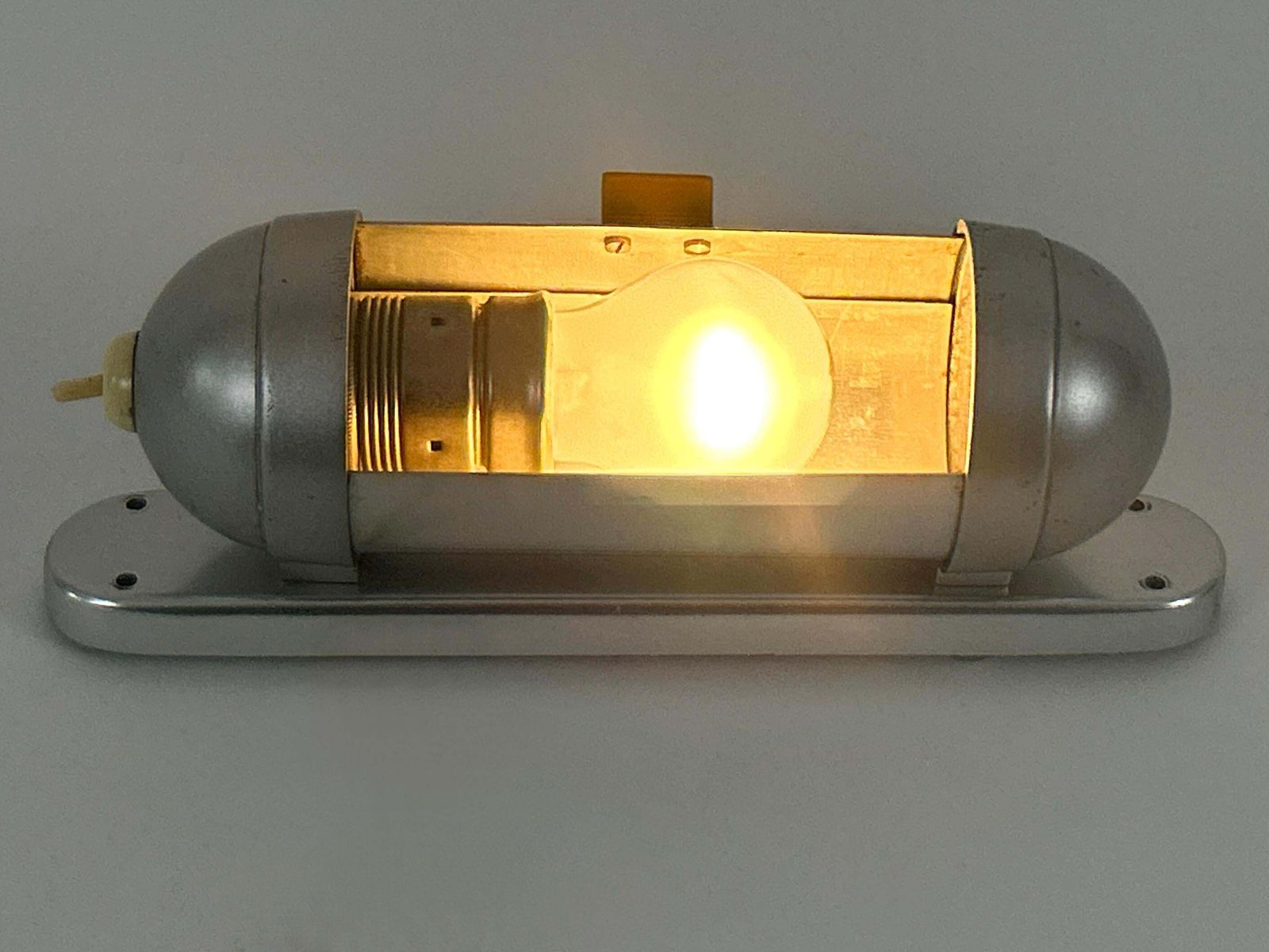 Streamline Design Bauhaus Sub Marine Cabinet Sconce By König Germany 1940s photo buy
