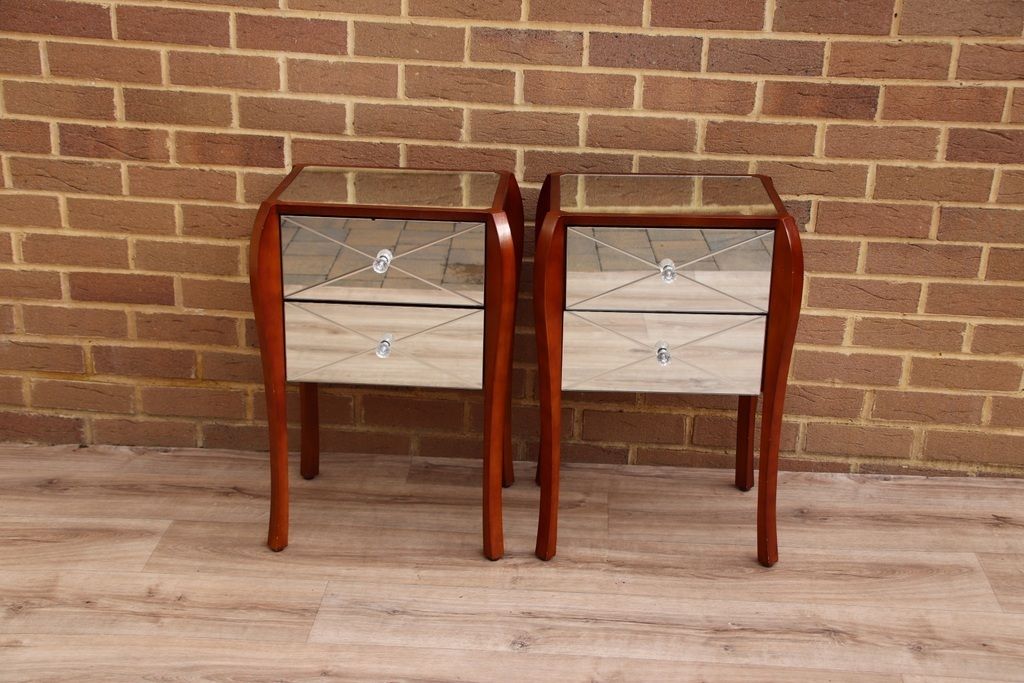 Pair Of Laura Ashley Mirrored Bedside Tables