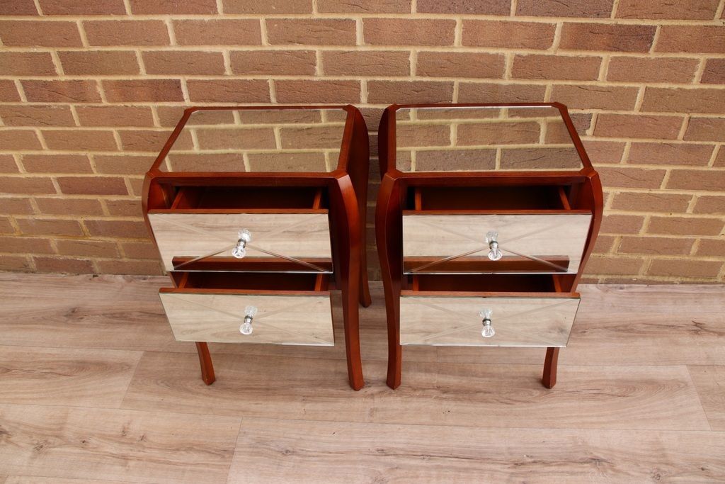 Pair Of Laura Ashley Mirrored Bedside Tables photo buy