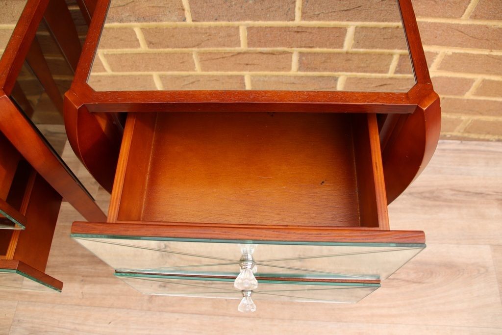 photo furniture Pair Of Laura Ashley Mirrored Bedside Tables
