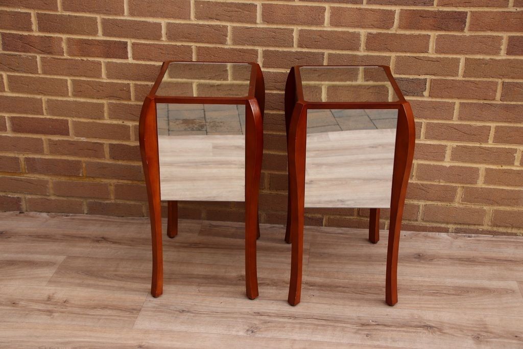 Furniture Pair Of Laura Ashley Mirrored Bedside Tables photo