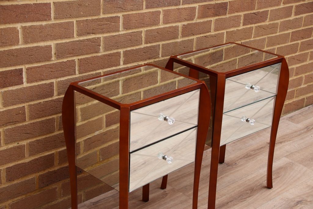 340.0 Pair Of Laura Ashley Mirrored Bedside Tables photo