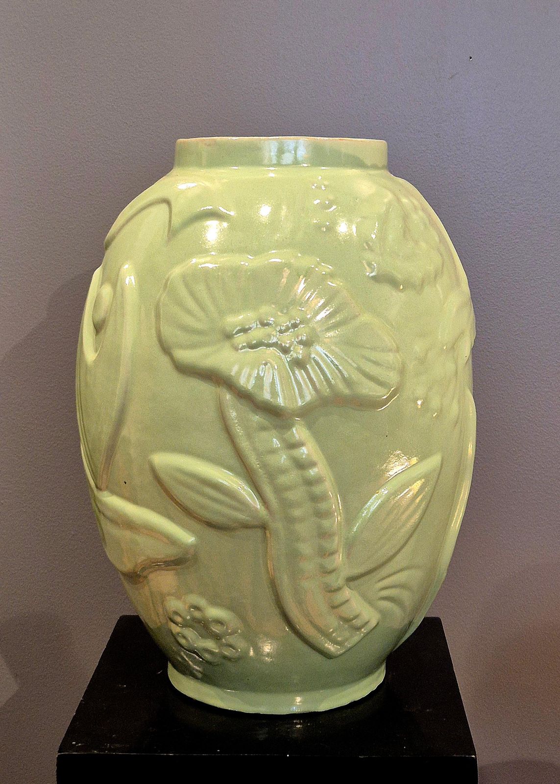 Large Earthenware Vase With Celadon/Green Glaze, Swedish Modern photo furniture
