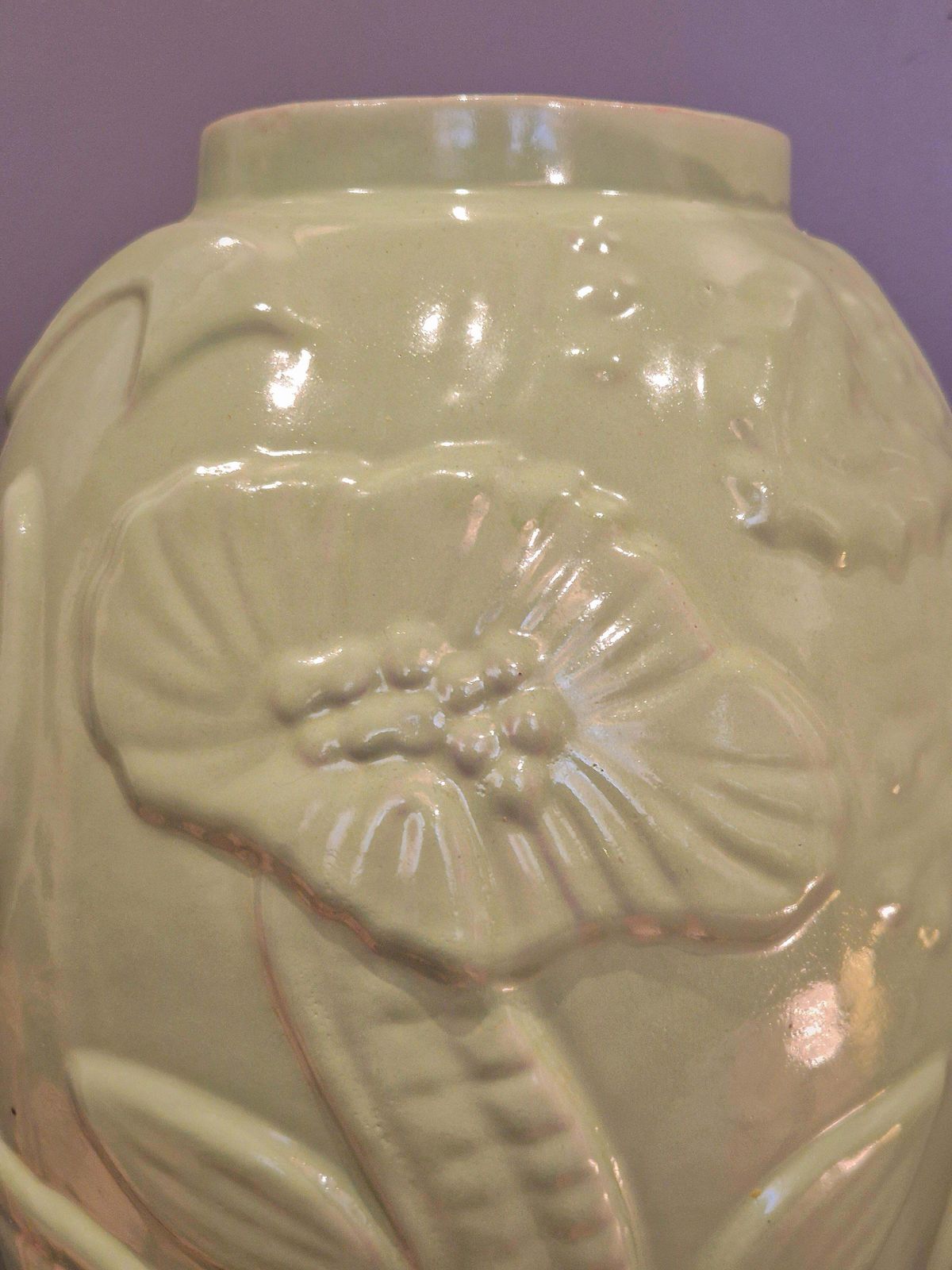 Large Earthenware Vase With Celadon/Green Glaze, Swedish Modern photo Home Decor