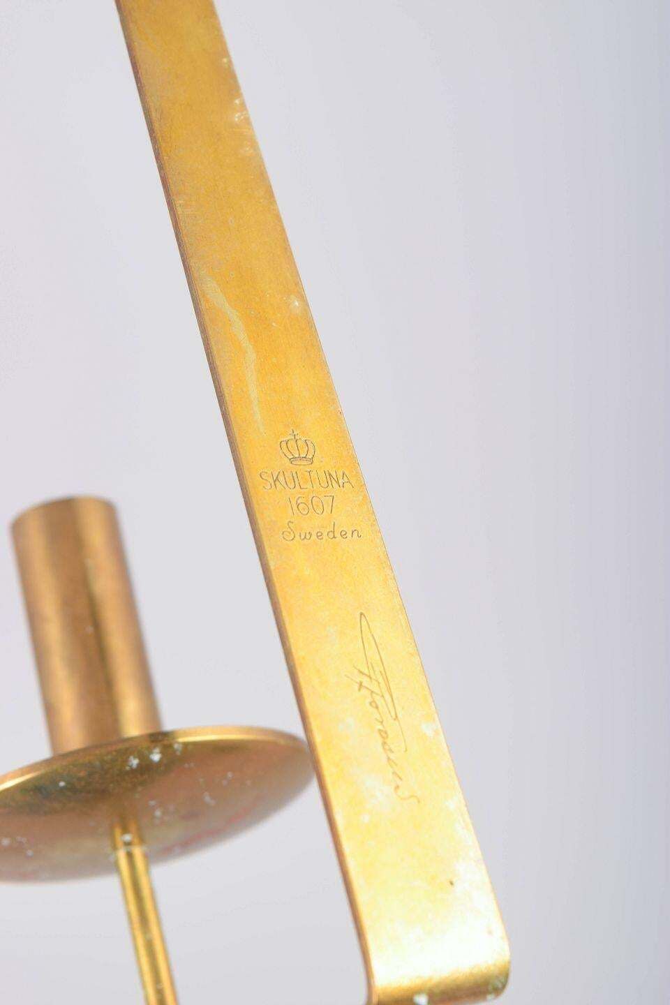 Pierre Forsell, Skultuna. Wall Candle Holder In Brass With Pendulum Suspension photo Home Decor