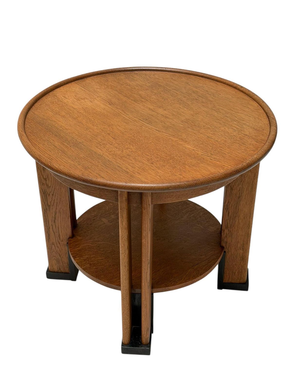 Art Deco Coffee Table By Jan Brunott, Solid Oak, Dutch Design, 1920s photo vintage