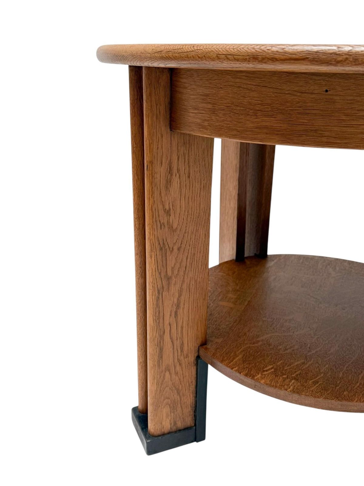 photo vinterior Art Deco Coffee Table By Jan Brunott, Solid Oak, Dutch Design, 1920s
