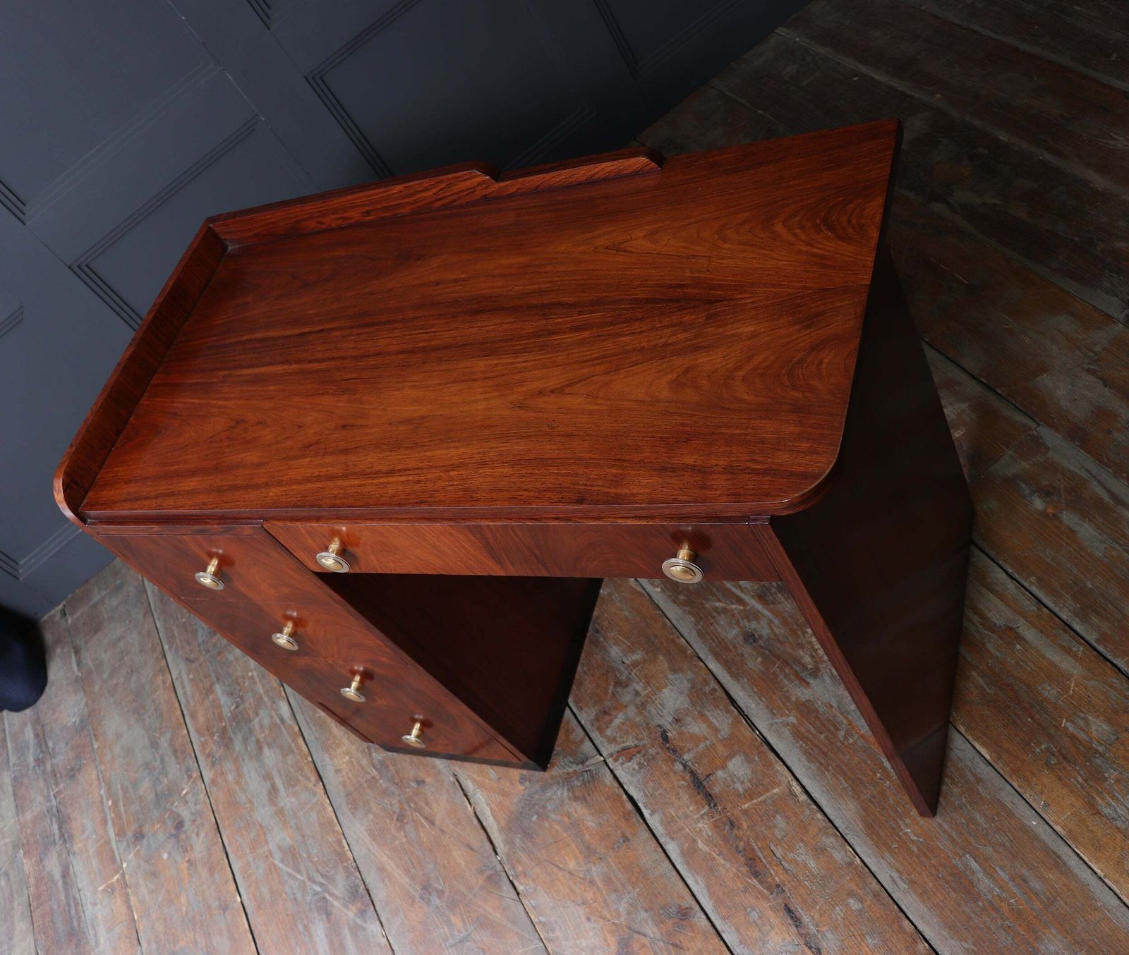 photo vintage French Art Deco Single Pedestal Desk