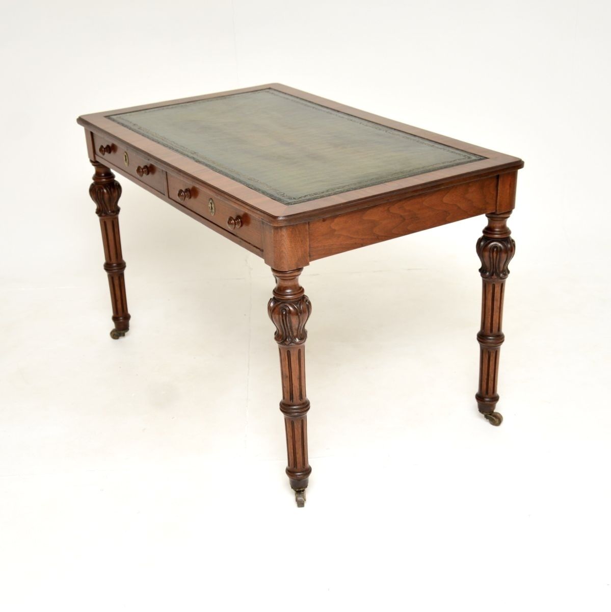 Antique William IV Walnut Partners Writing Table / Desk photo vintage