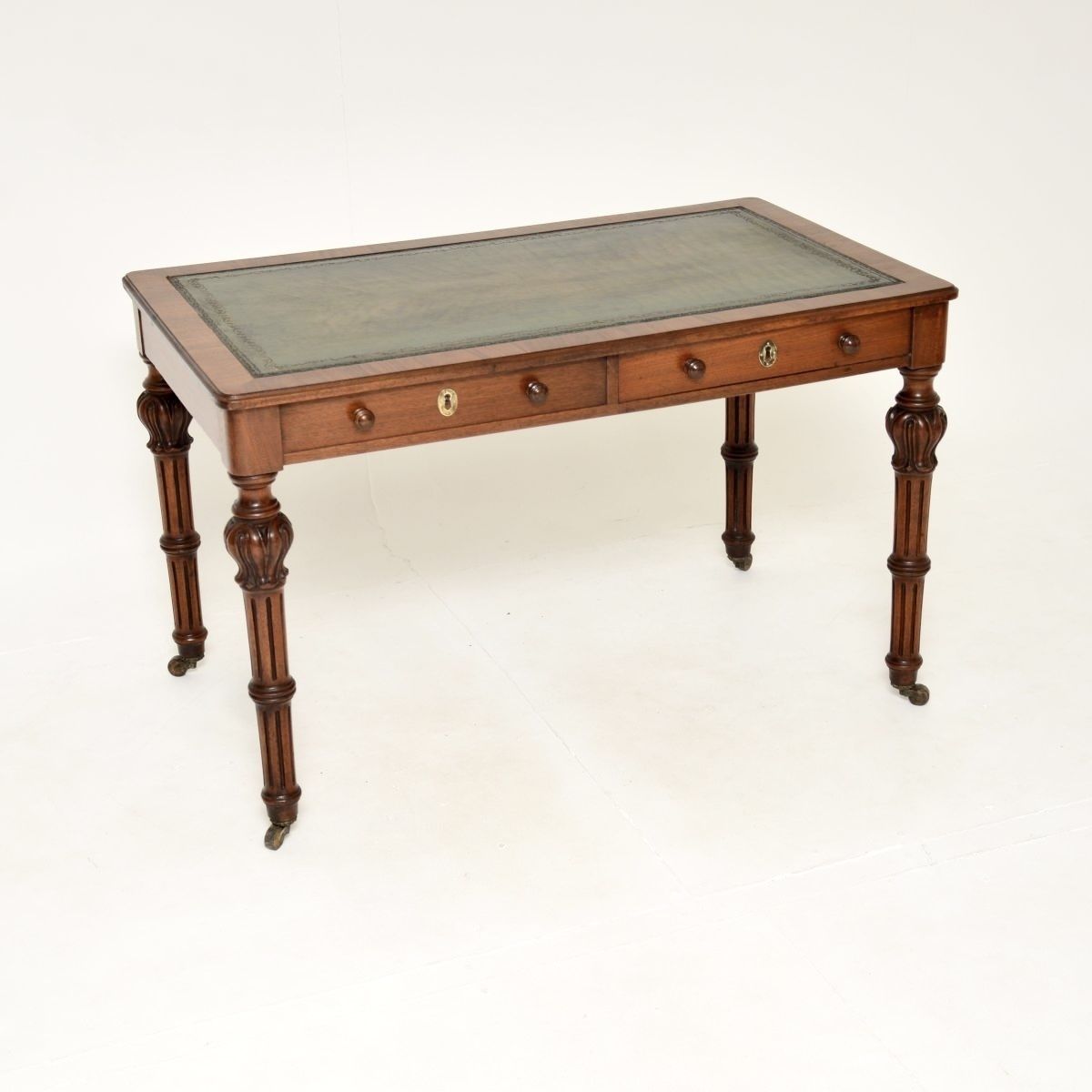 photo for sale Antique William IV Walnut Partners Writing Table / Desk