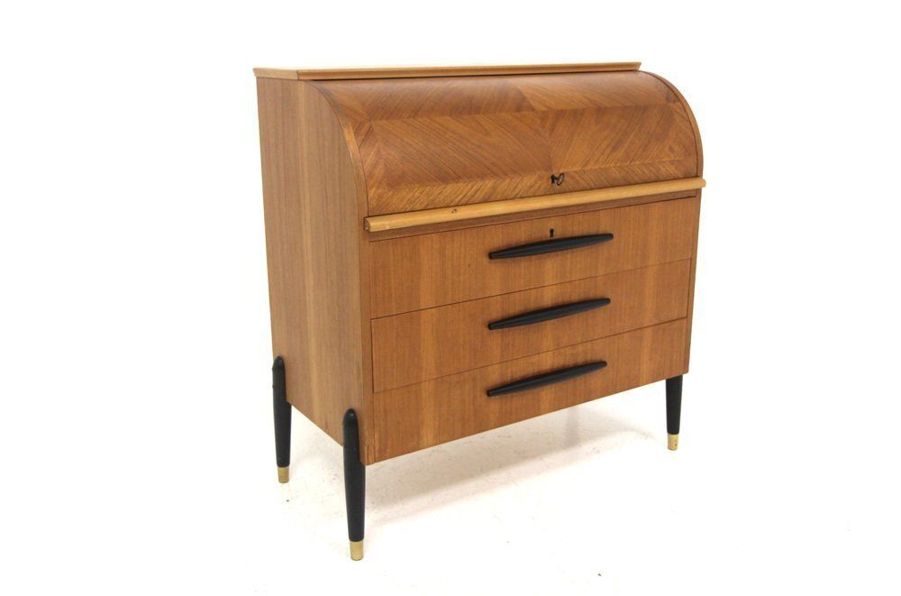 Secrétaire scandinave en teck, Bröderna Gustafssons, Suède, 1950