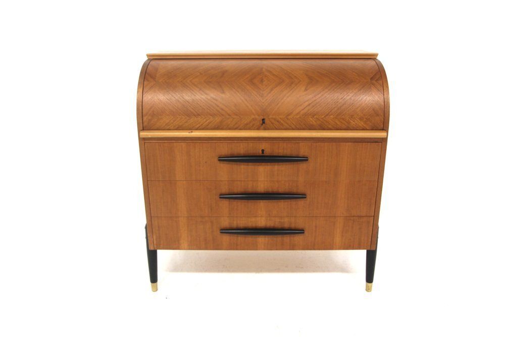 Scandinavian Teak Secretaire From Bröderna Gustafssons, Sweden, 1950 photo furniture