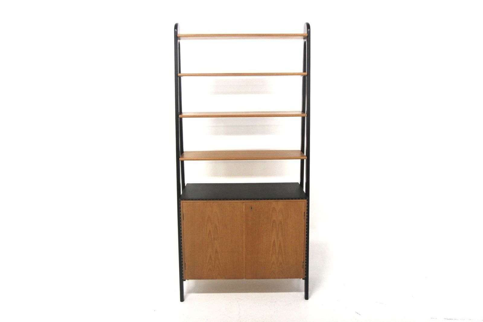 Scandinavian Teak And Imitation Leather Bookcase, Sweden, 1960 photo furniture