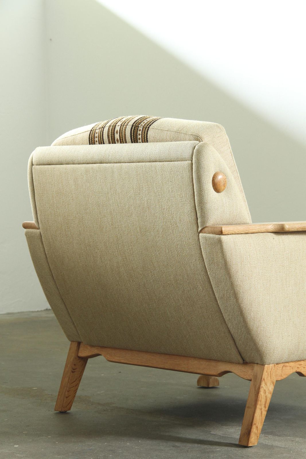 Vintage 1960s Low Lounge Arm Chair Oak, Style Of Henning Kjærnulf photo Furniture