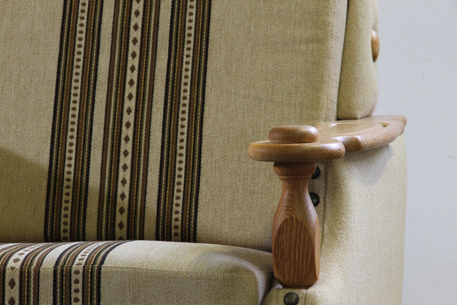 Vintage 1960s Set Of Low & High Back Lounge Chair Oak, Style Of Henning Kjærnulf photo for sale