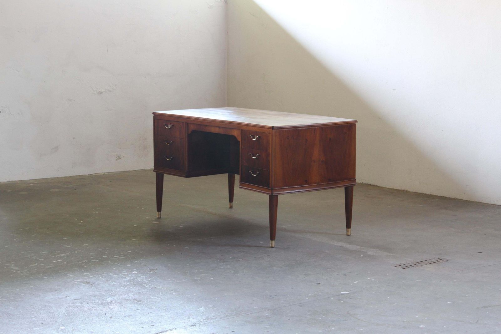 Vintage Art Deco Mahogany Writing Desk, Danish Mid Century Modern, 1950s photo for sale