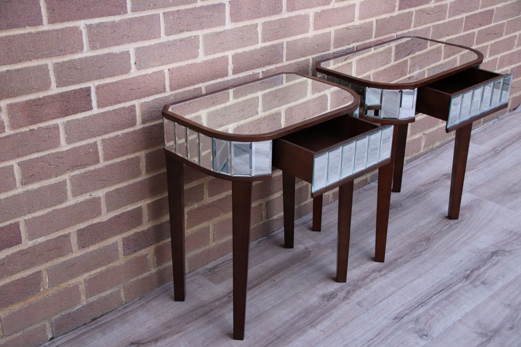 Pair Of Mirrored Bedside Tables photo for sale