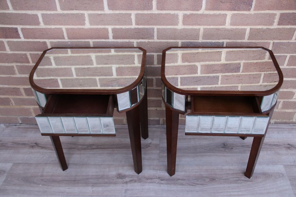 Pair Of Mirrored Bedside Tables photo Furniture