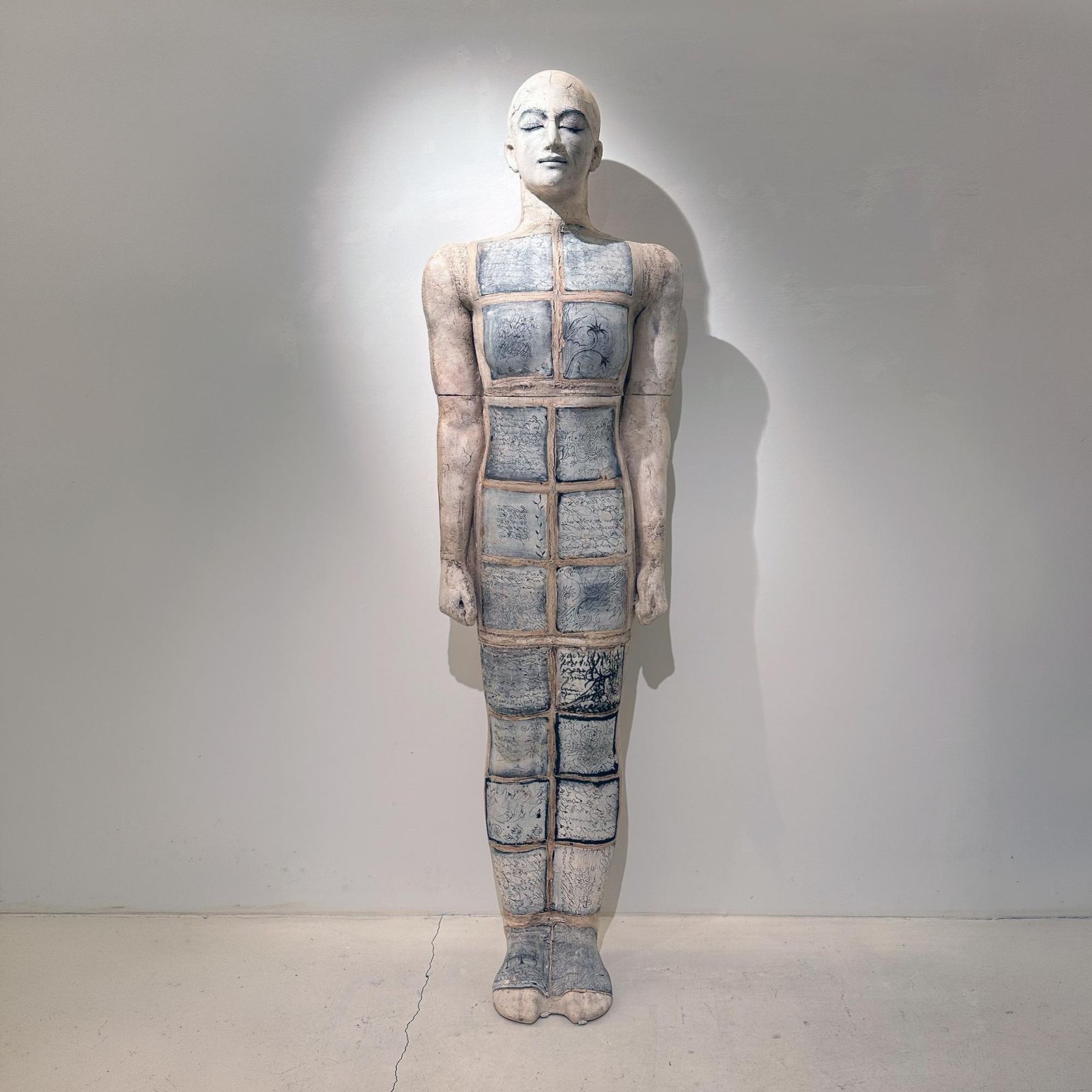 23342.0 Life Size Unique Hand Painted Clay Sculpture, Modern Figurative Art, 2015s photo