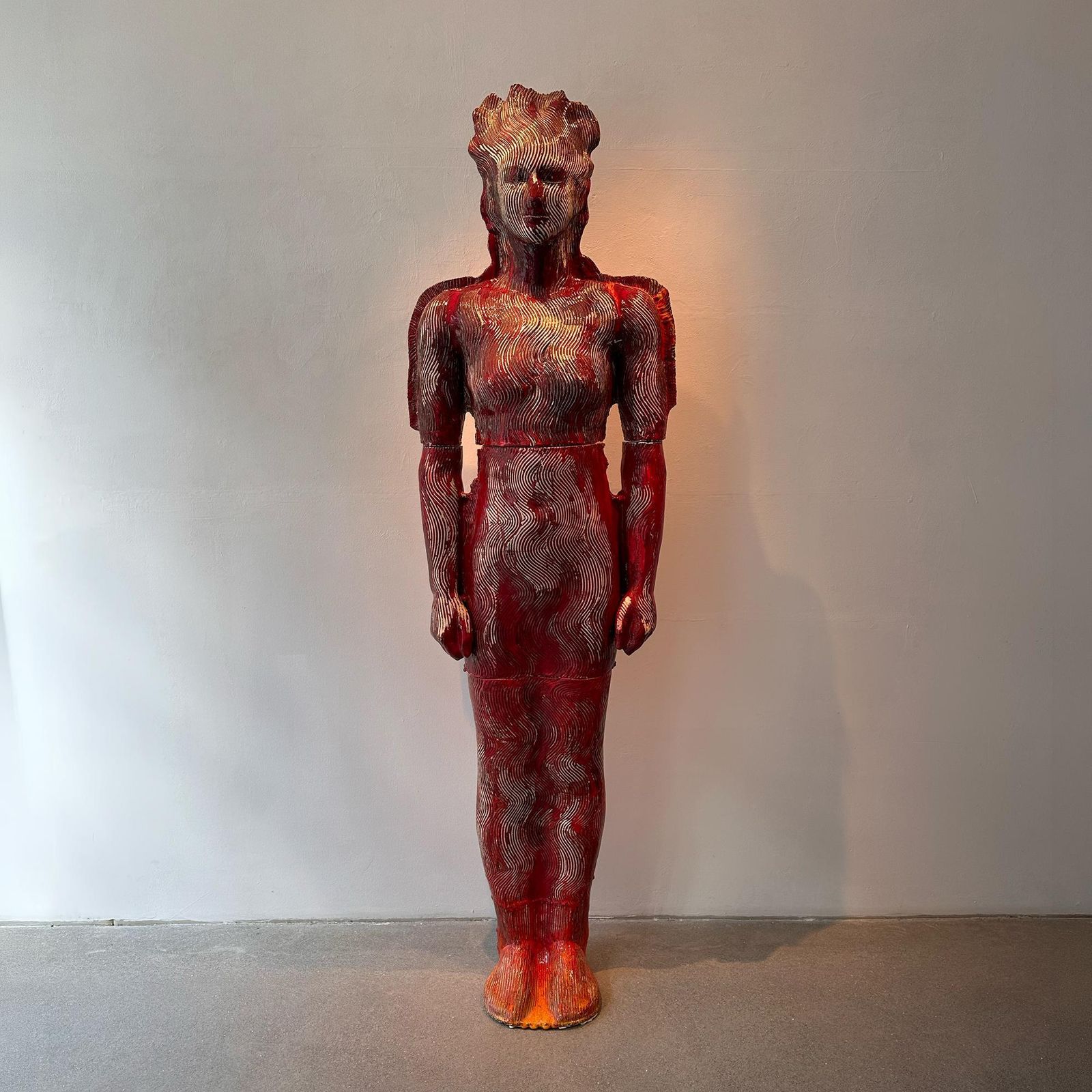 photo vintage Life Size Unique Hand Painted Clay Sculpture, Modern Figurative Art, 2015s