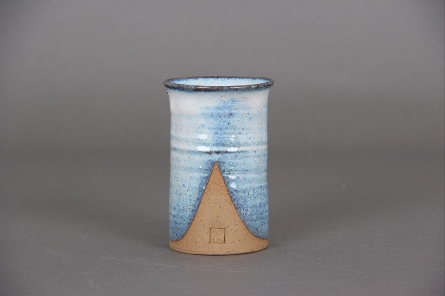 Jette Schrader Vase With Blue Glaze. Signed And Dated 1977