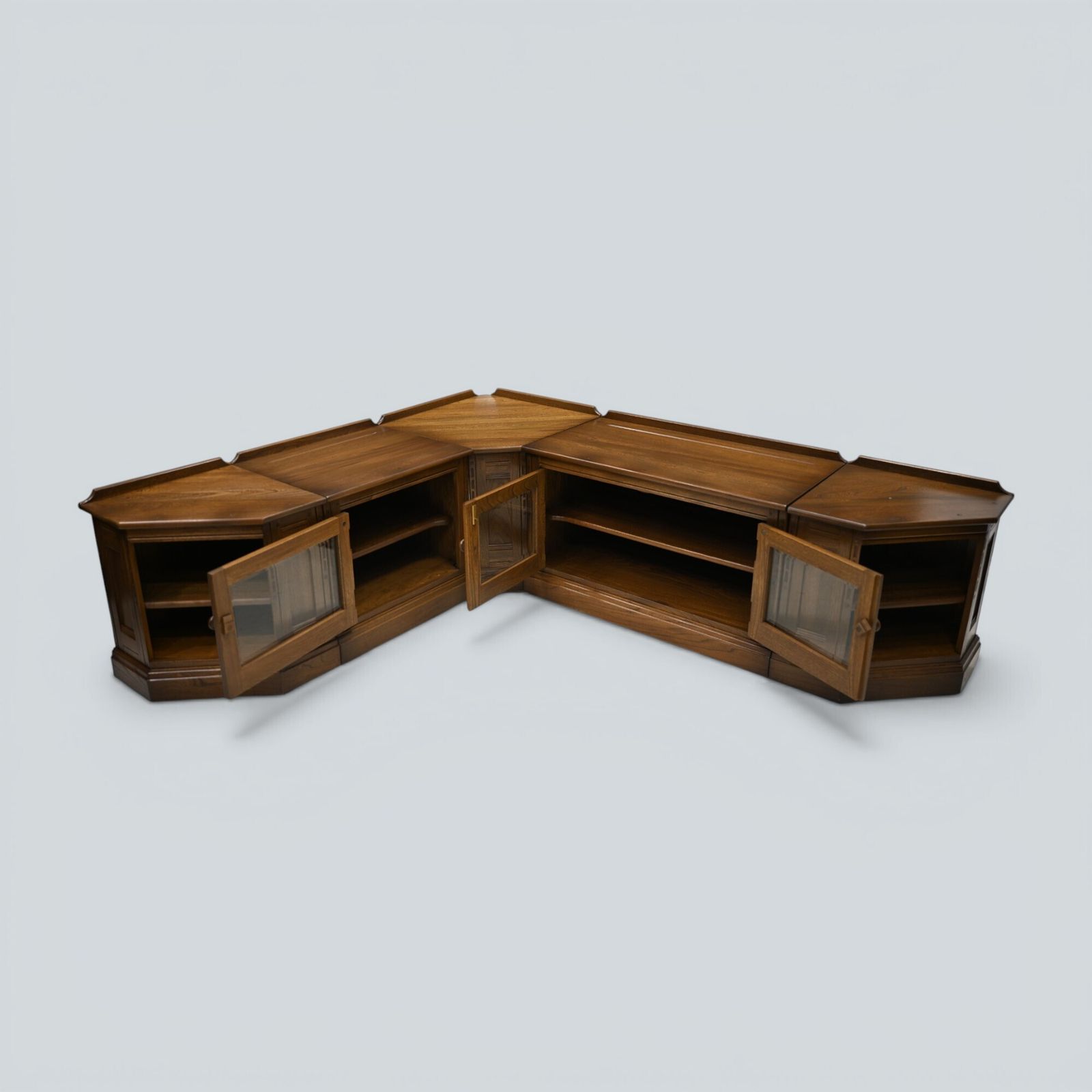 Ercol Entertainment Cabinets 5 Piece Corner Modular Golden Dawn Free Uk Delivery photo for sale