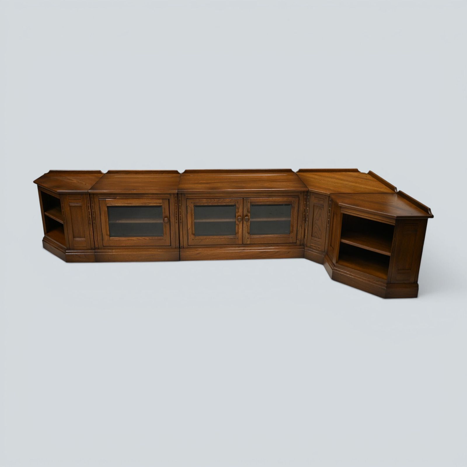 photo for sale Ercol Entertainment Cabinets 5 Piece Corner Modular Golden Dawn Free Uk Delivery