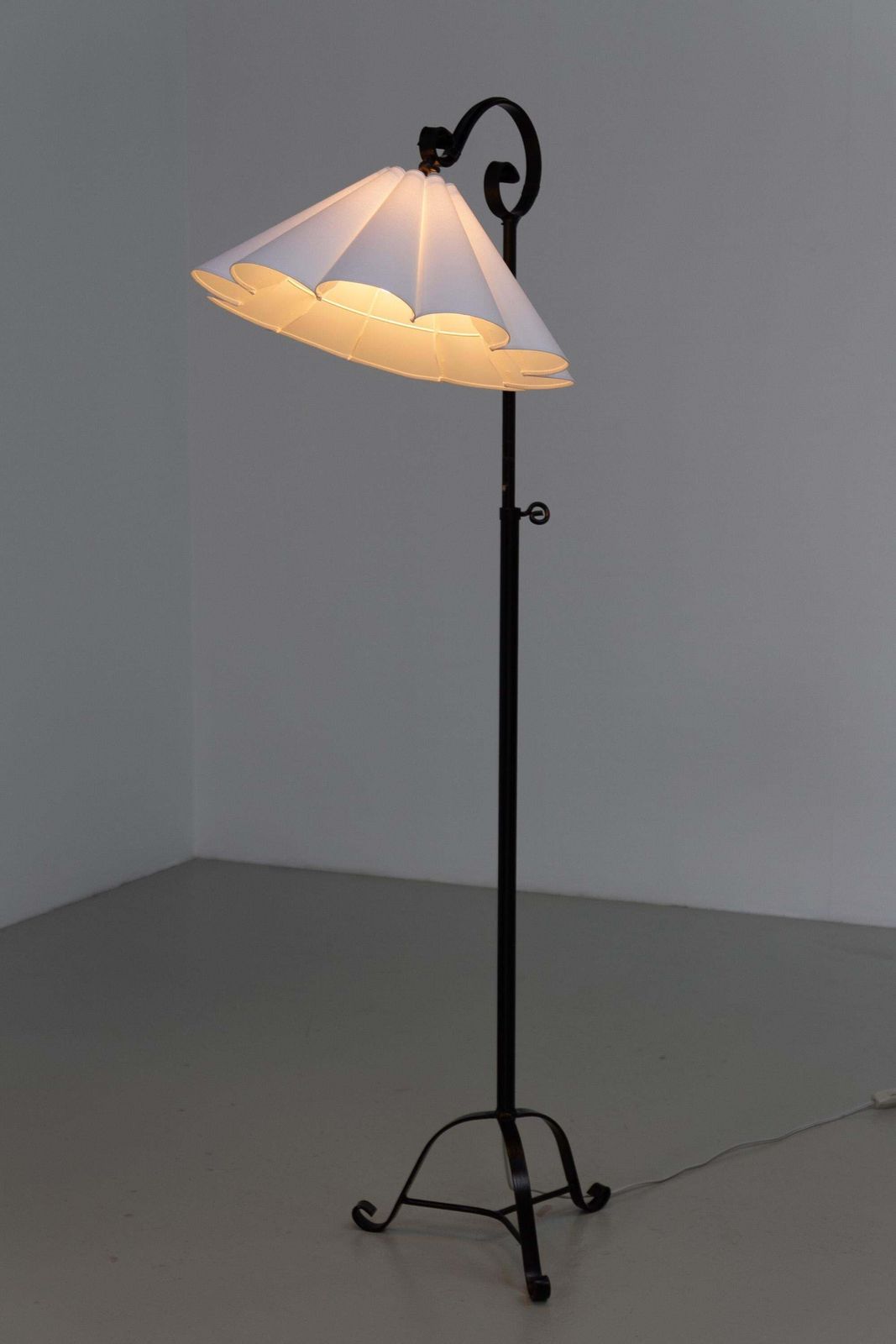 Danish Art Deco Tripod Floor Lamp In Wrought Iron, 1940s. photo buy